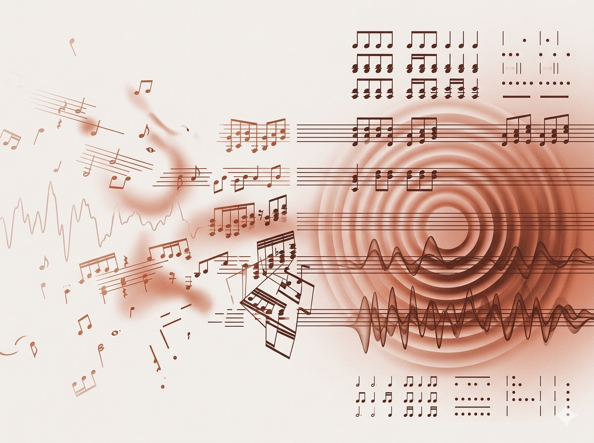 Music — abstract teal illustration