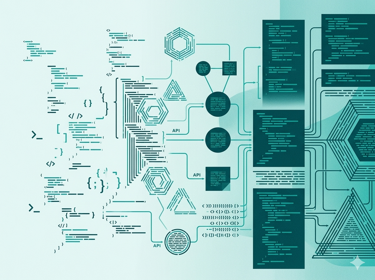 Software & Systems — abstract teal illustration